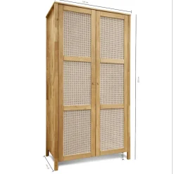 Wildeiche Kleiderschrank mit Wiener Geflecht - Ambrosso