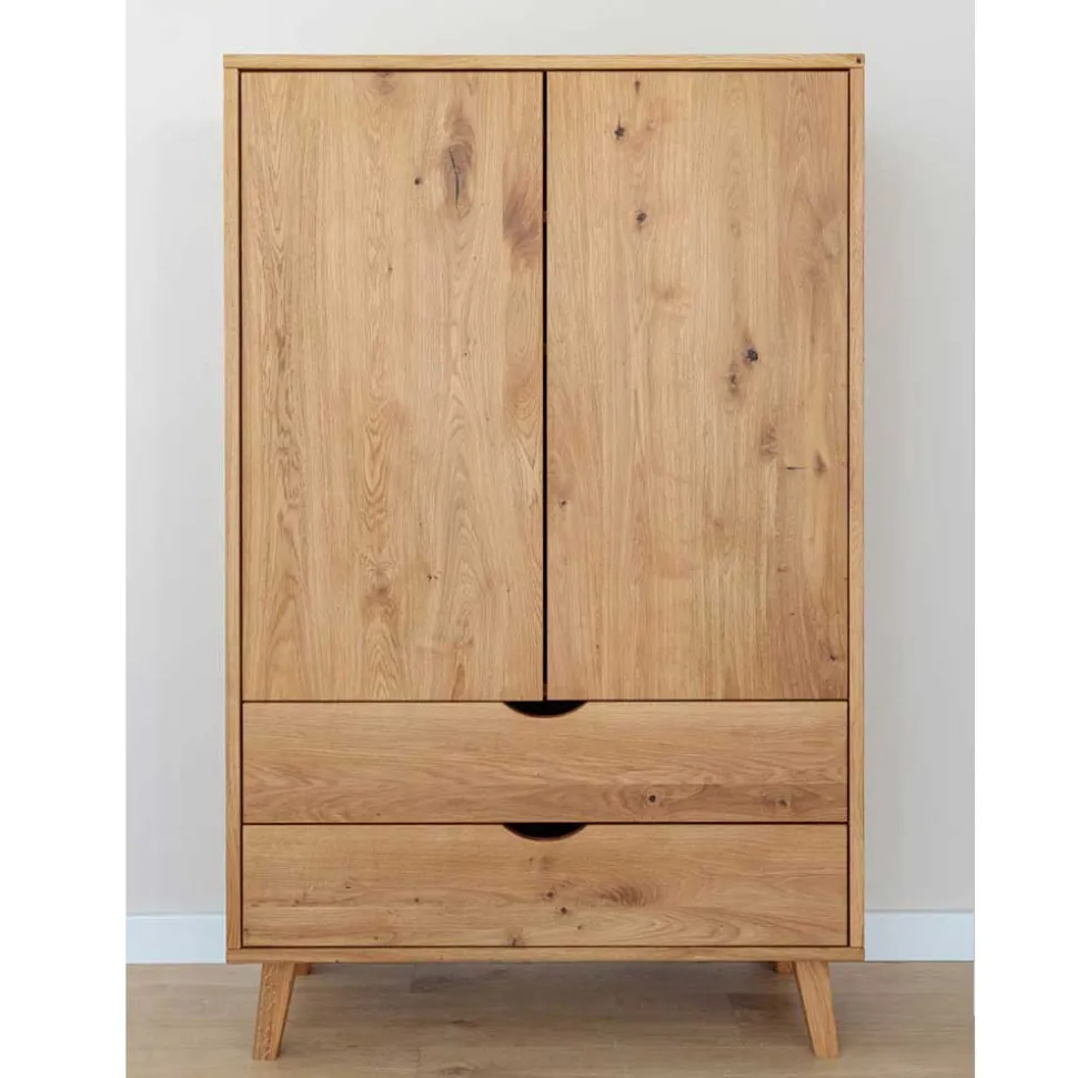 Wildeiche Kombi-Kleiderschrank massiv - Fabijola
