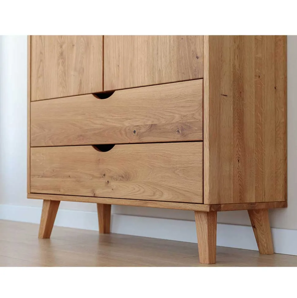 Wildeiche Kombi-Kleiderschrank massiv - Fabijola