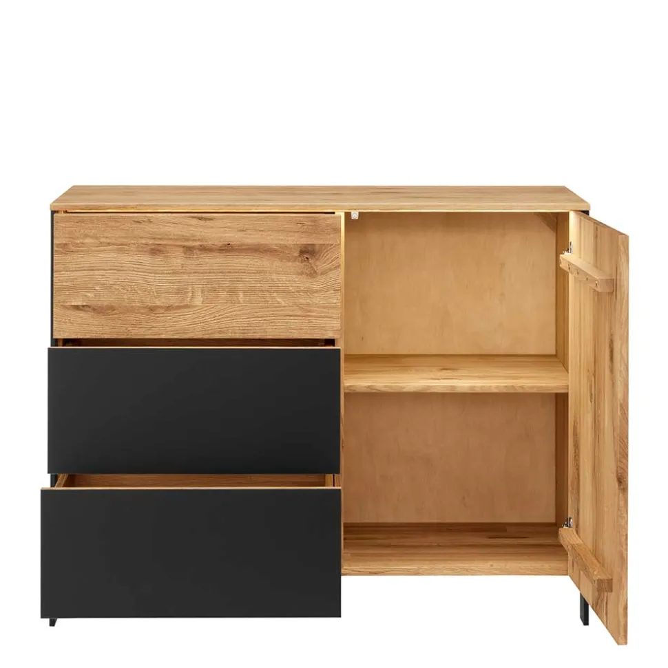 Wildeiche Kombi-Kommode mit LED Beleuchtung - Viligrana