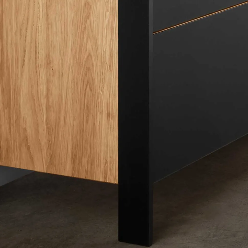 Wildeiche Kombi-Kommode mit LED Beleuchtung - Viligrana