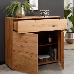 Wildeiche Kommode mit einer Schublade - Darcona