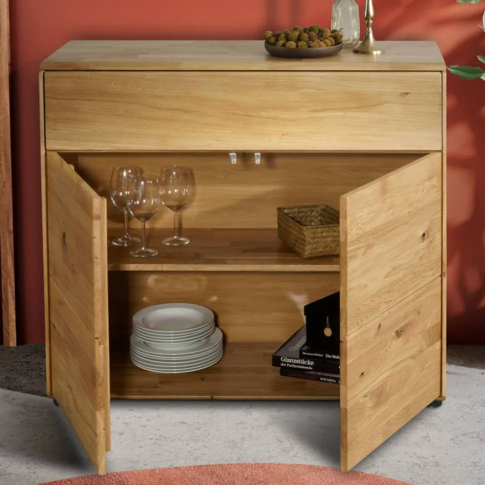 Wildeiche Kommode mit Schublade - Feanor