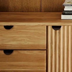 Wildeiche Lowboard mit Metall - Casarius