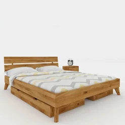 Wildeiche Massivholzbett in Übergröße - Eavy I