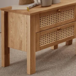 Wildeiche Nachtkommode mit Wiener Geflecht - Ambrosso