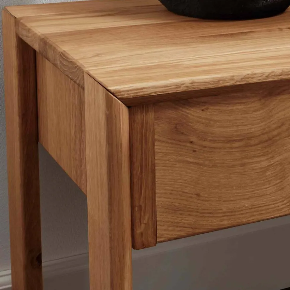 Wildeiche Nachtkommode mit einer Schublade - Waving