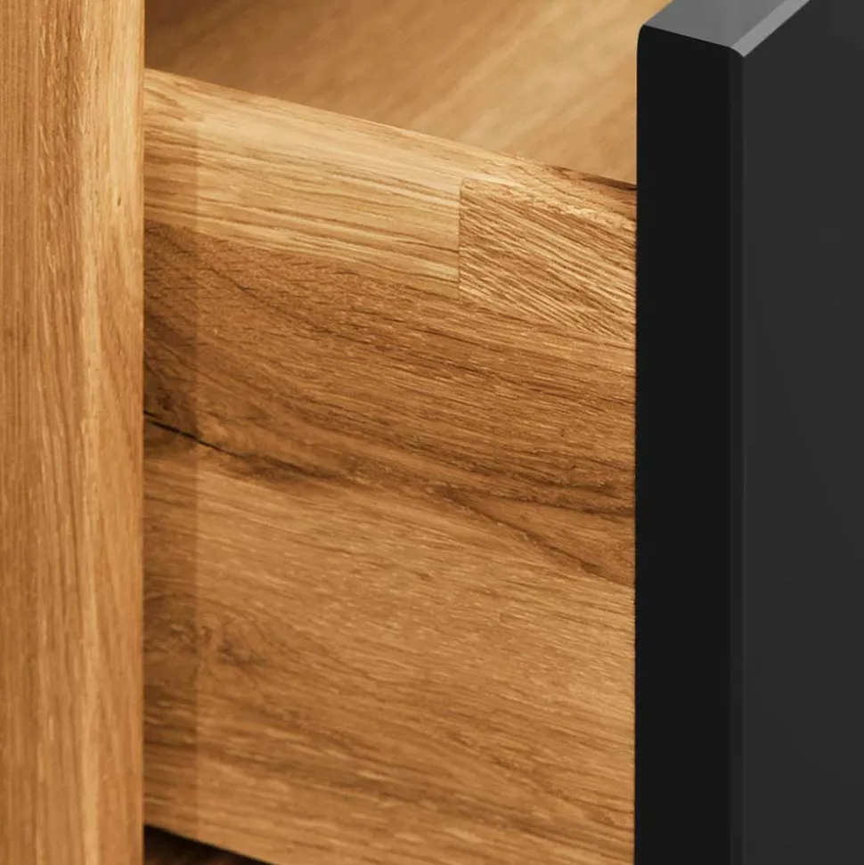 Wildeiche Nachtkonsole mit einer Schublade - Olbysca