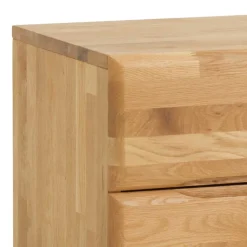 Wildeiche Nachtschrank Spika mit zwei Schubladen