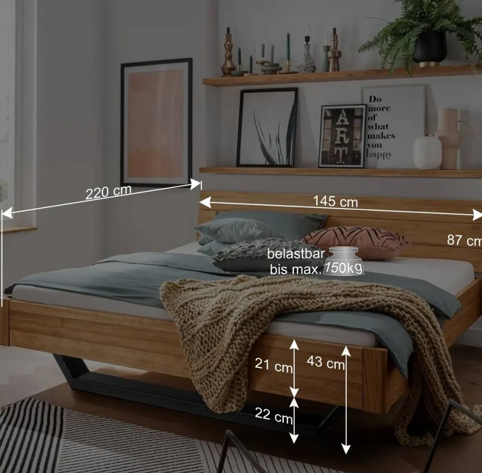 Wildeiche Schlafzimmermöbel Set - Cancun (dreiteilig)