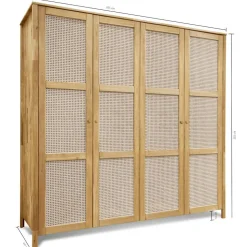 Wildeiche Schlafzimmerschrank mit Wiener Geflecht - Ambrosso