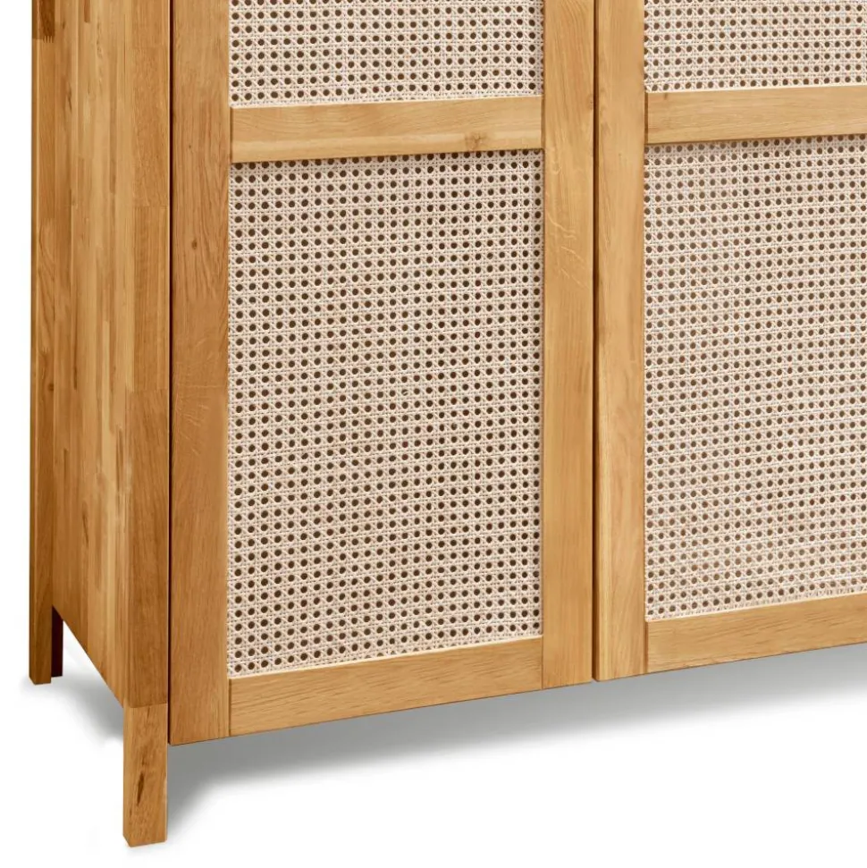 Wildeiche Schlafzimmerschrank mit Wiener Geflecht - Ambrosso