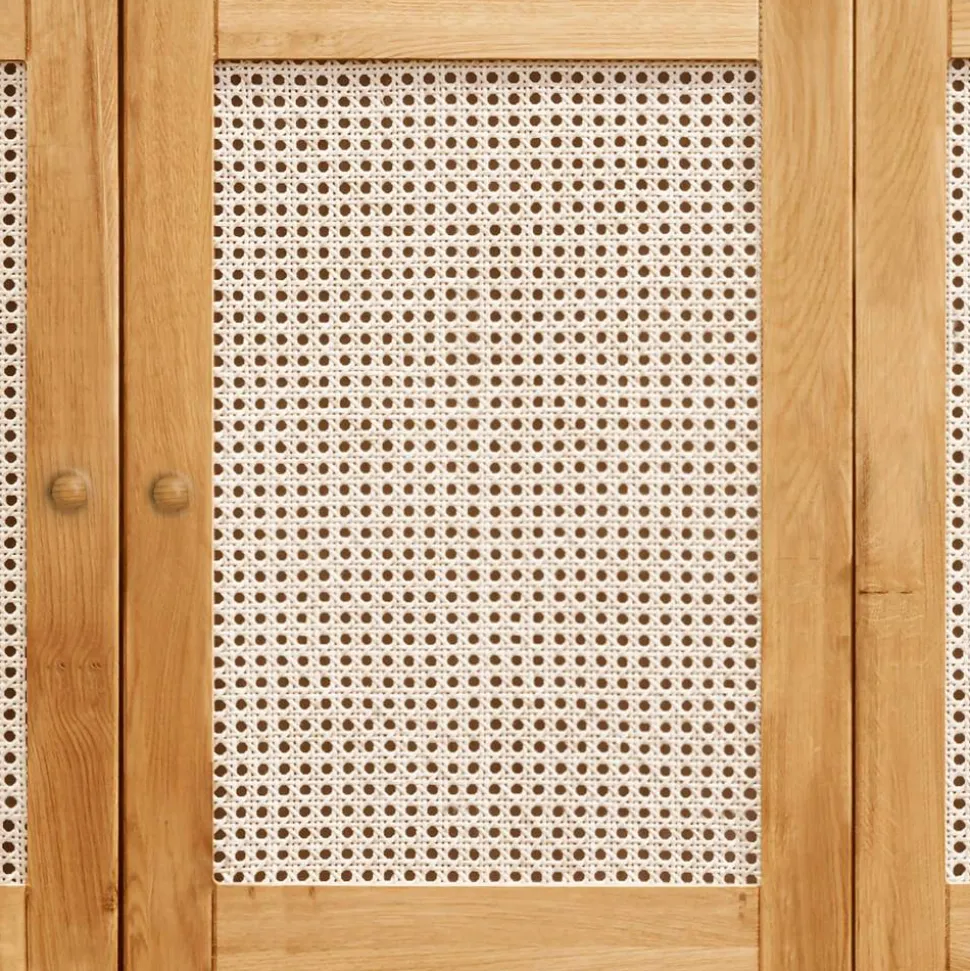 Wildeiche Schlafzimmerschrank mit Wiener Geflecht - Ambrosso