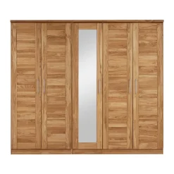 Wildeiche Schlafzimmerschrank Cranos mit Spiegel