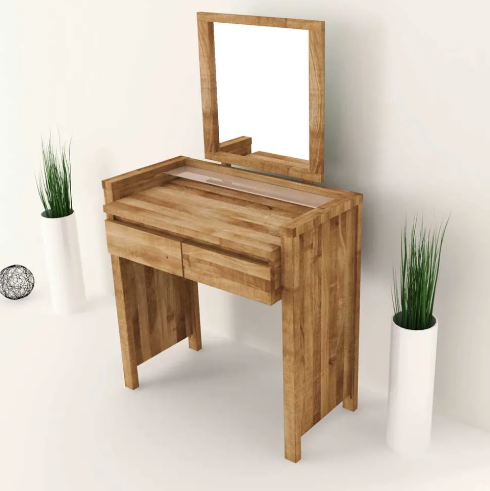 Wildeiche Schminktisch Nadalia massiv geölt