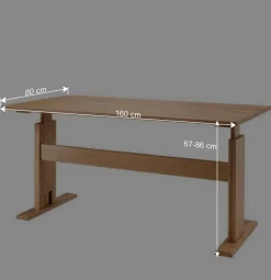 Wildeiche Schreibtisch höhenverstellbar - Melanie