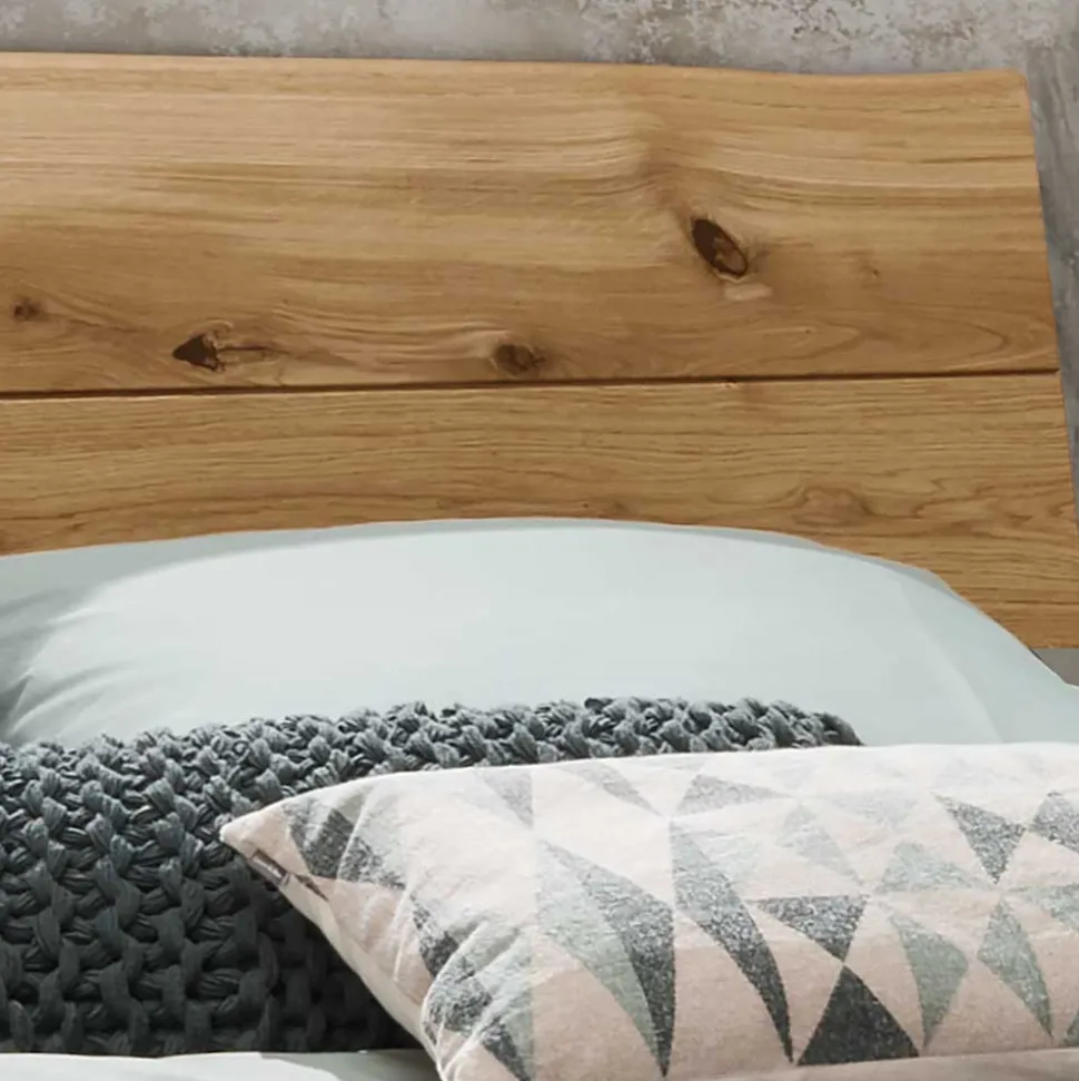 Wildeiche Schubkastenbett & Nachtkommoden - Aryvano (dreiteilig)