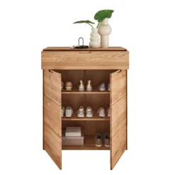 Wildeiche Schuhschrank mit einer Schublade - Darcona