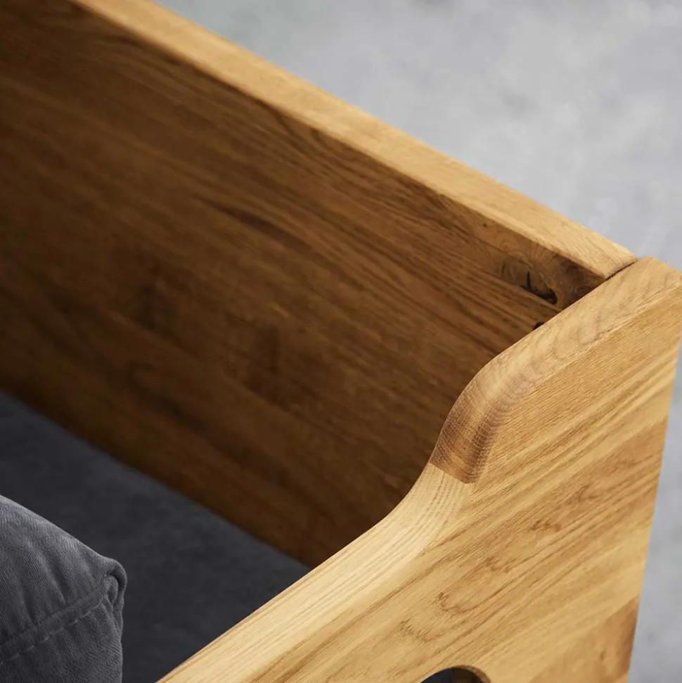 Wildeiche Sessel mit Stoffpolsterung - Hardus