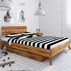Wildeiche Singlebett in Unterlänge 190 cm - Eavy