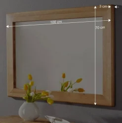 Wildeiche Standgarderobe & Spiegel - Uvinessa (dreiteilig)