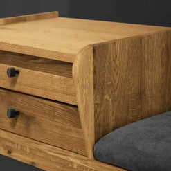 Wildeiche Telefonbank Flurbank mit Schubladen - Hardus