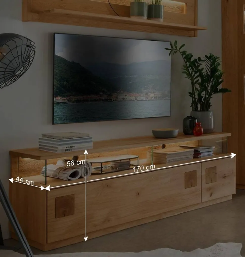 Wildeiche TV Board mit 170 cm Breite - Millena
