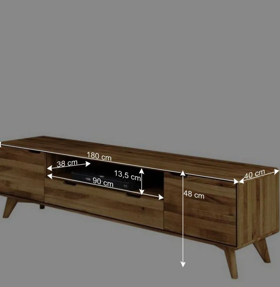Wildeiche TV Unterschrank mit Schublade - Eavy II