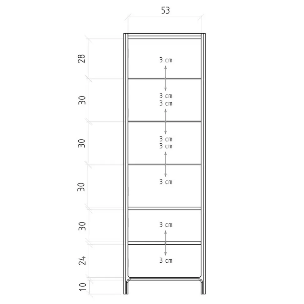 Wildeiche Vitrine in modernem Design - Laida