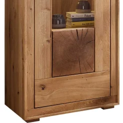 Wildeiche Vitrine Troncon mit 201 cm Höhe