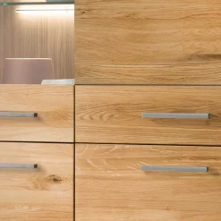 Wildeiche Wohnzimmermöbel Set massiv - Loitons (vierteilig)