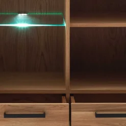 Wildeiche Wohnzimmerschrank teilmassiv - Sophia