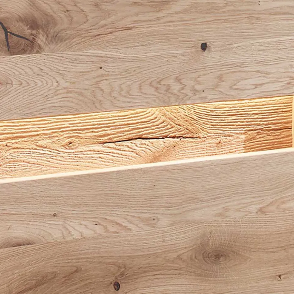 Wildeiche Wohnzimmerschrank mit Glas Einsatz - Acmida