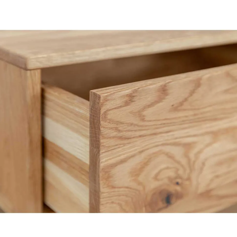 Wildeiche Wohnzimmertisch auf Sockelgestell - Cocondar