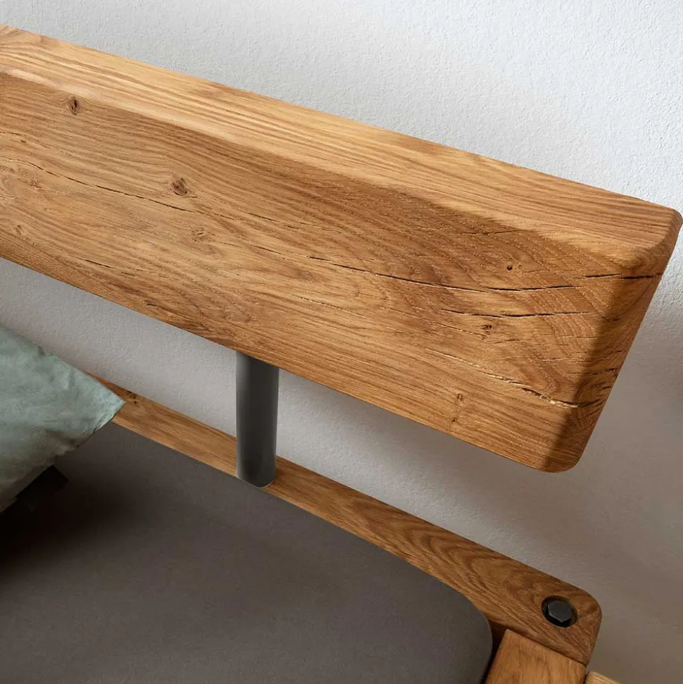 Wildeichebett mit Balken-Kopfteil - Swan