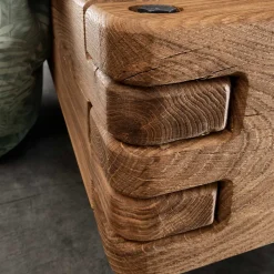 Wildeichebett mit Balken-Kopfteil - Swan