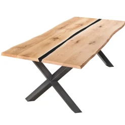 Wildeiche-Esstisch mit Naturkanten - Fabienne