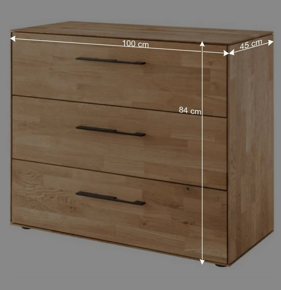 Wildeiche-Kommode 100 cm breit - Kassanda