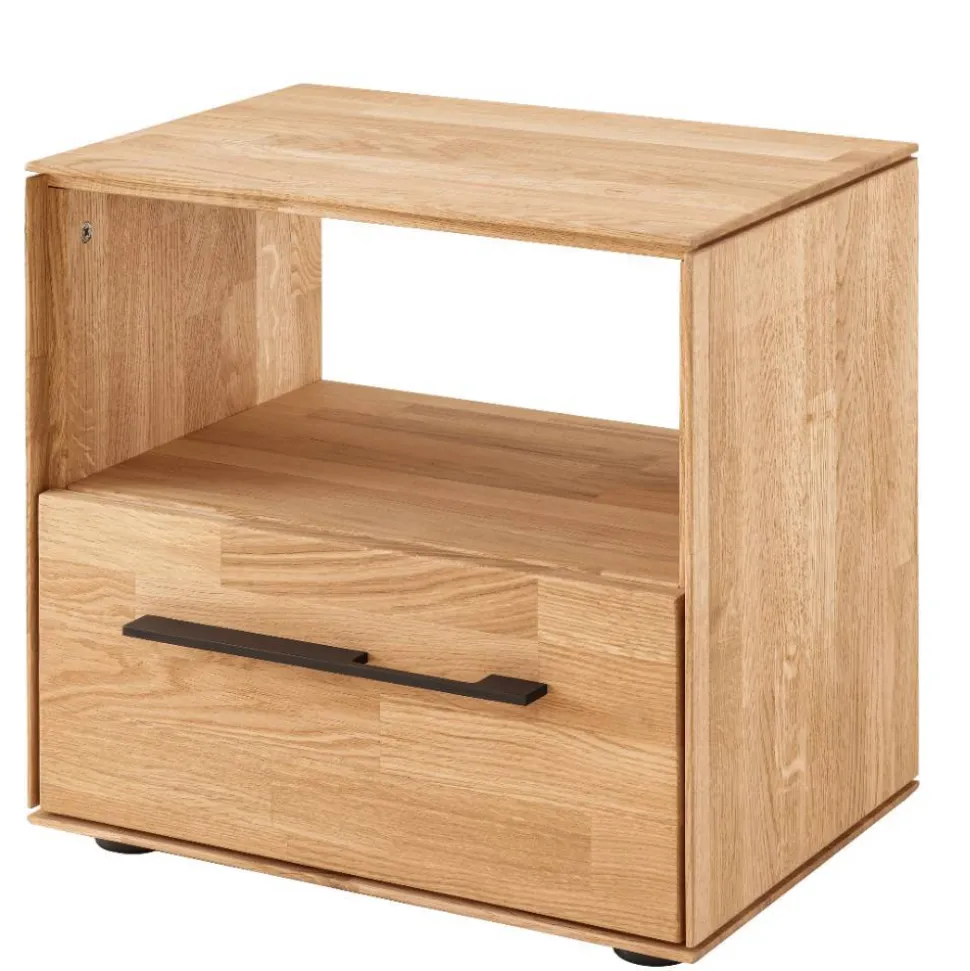 Wildeiche-Nachtkommode mit Fach - Kassanda