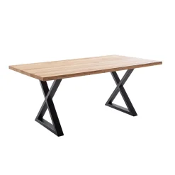 Wildeichetisch mit zwei X-Beinen - Soreca