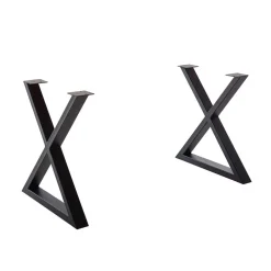 Wildeichetisch mit zwei X-Beinen - Soreca