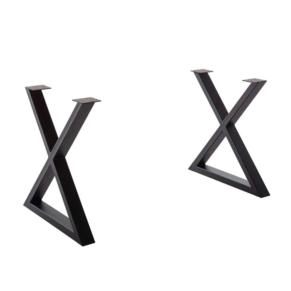 Wildeichetisch mit zwei X-Beinen - Soreca