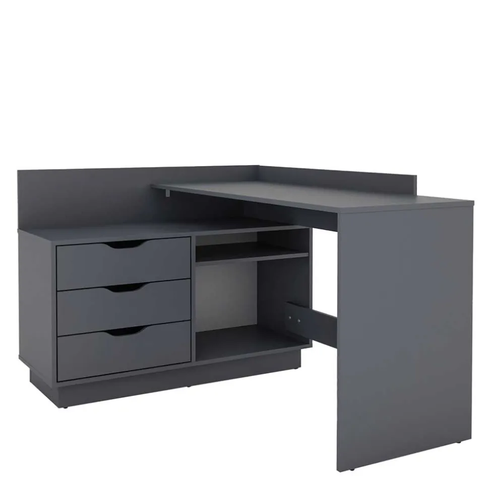 Winkelschreibtisch in Anthrazit - Korfu