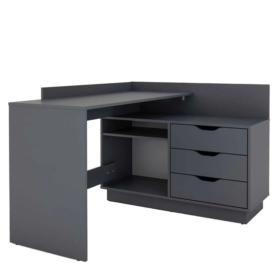 Winkelschreibtisch in Anthrazit - Korfu