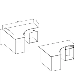 Winkelschreibtisch in Weiß - Rainy