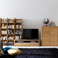 Wohnkombination Croconia aus Wildeiche Massivholz (dreiteilig)