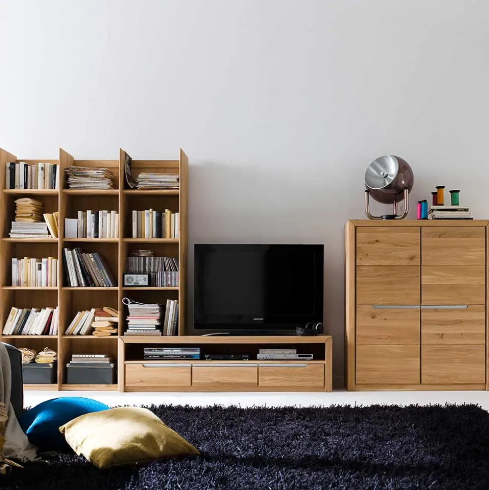 Wohnkombination Croconia aus Wildeiche Massivholz (dreiteilig)