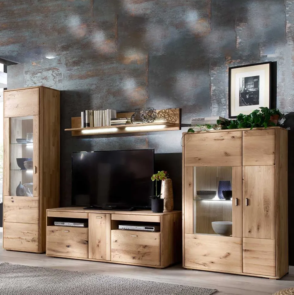 Wohnkombination in Eiche Bianco - Destal (vierteilig)