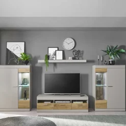 Wohnkombination Wohnwand Set - Lioscas (vierteilig)