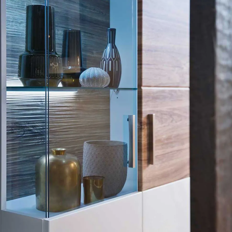 Wohnmöbel Set in Weiß Hochglanz - Icadro (vierteilig)